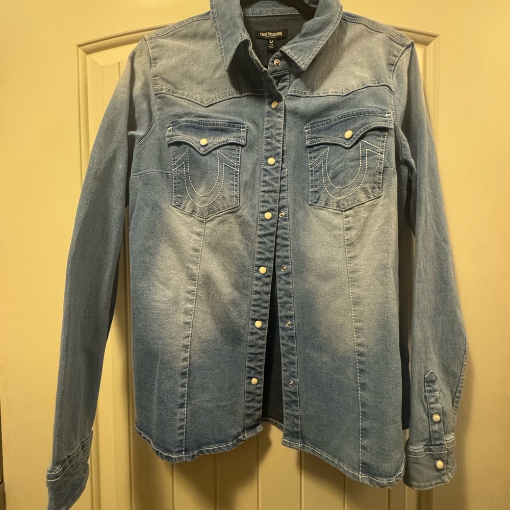 True Religion Blue Denim Shirt